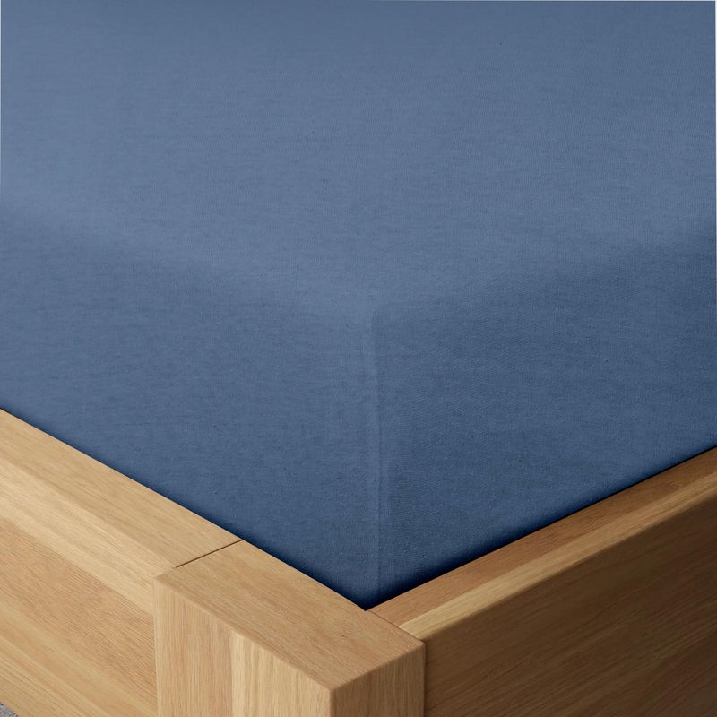 BED INC Road Trip America Jersey Sheets Set - Cotton 3 Pieces Twin Set - T-Shirt Soft Knit Stretchy Bed Sheets - All Seasonal and Deep Pockets - Certified by Oeko-TEX (Captain's Blue, Twin) - Image 5